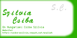 szilvia csiba business card